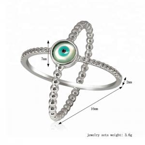 Ladies fashion women 925 silver unique X-shaped evil eye ring 